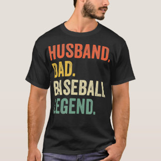 Camiseta Mens Baseball Coach Player Funny Husband Pai Legen