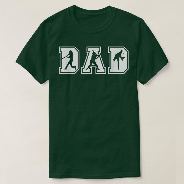 Camiseta Mens Baseball Dad Funny Fathers Day  (Frente do Design)