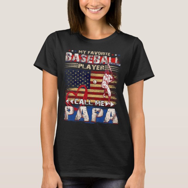 Camiseta Mens Baseball Dad My Favorite Baseball Player Call (Frente)
