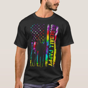 Camiseta Mens Baseball Pappy American Flag Tie dye