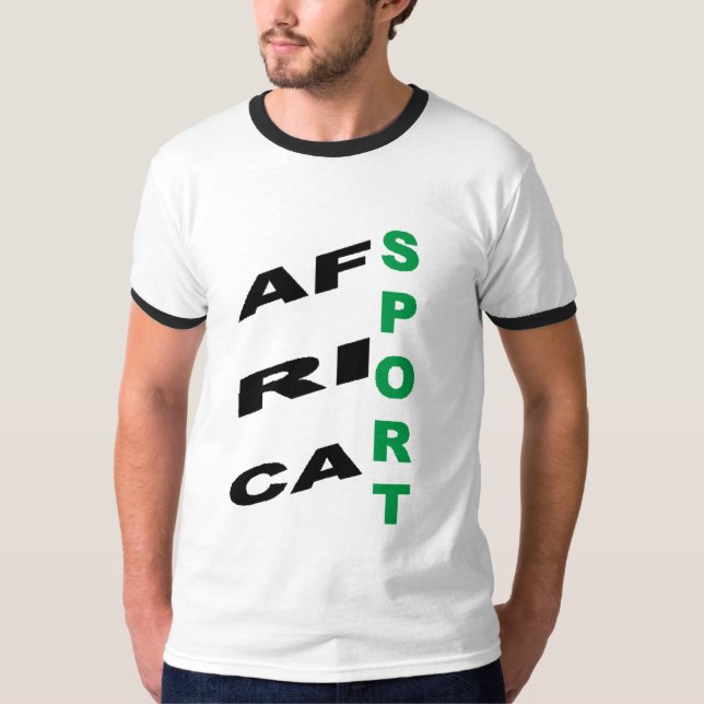 Camiseta Men's Basic Ringer T-Shirt  DESIGN  AFRICA  SPORT  (Frente)