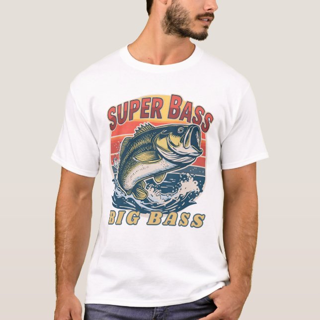 Camiseta Men's Basic T-Shirt Super Bass Big Bass (Frente)