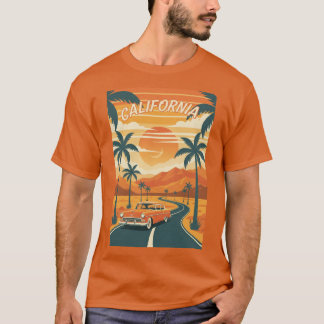 Camiseta Men's Basic T-ShirtRetro California Travel Poster 