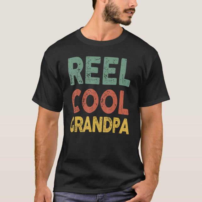 Camiseta Mens Bass Fishing  Reel Cool Grandpa Pop Fisherman (Frente)