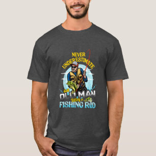 Camiseta Mens Bass Pescariam Aniversário Tee Nunca Subestim