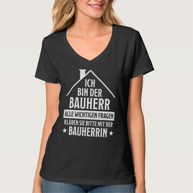Camiseta Mens Bauherr A Dizer Casa (Frente)