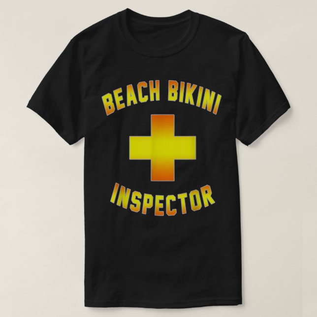 Camiseta Mens Beach Bikini Inspetor de Natação Quente Ocea (Frente do Design)