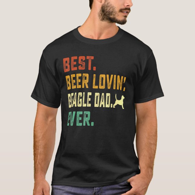 Camiseta Mens Beagle Dog Best Beer Lovle Pai Fathe (Frente)