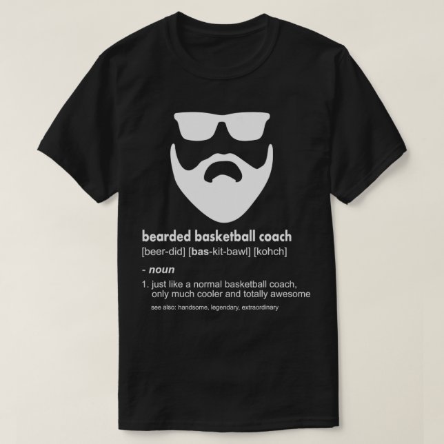 Camiseta Mens Bearded Basketball Coach  Joke Basketball Coa (Frente do Design)