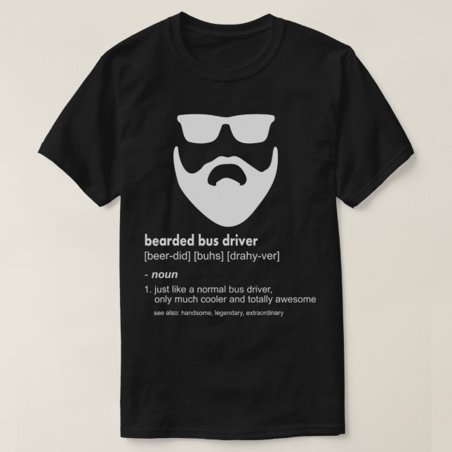 Camiseta Mens Bearded Bus Driver  Funny Beard Joke Bus Driv (Frente do Design)