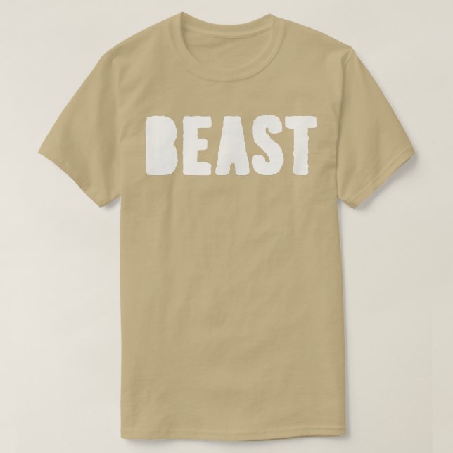 Camiseta Mens BEAST Gym Fitness Workout Bodybuilding Motiva (Frente do Design)