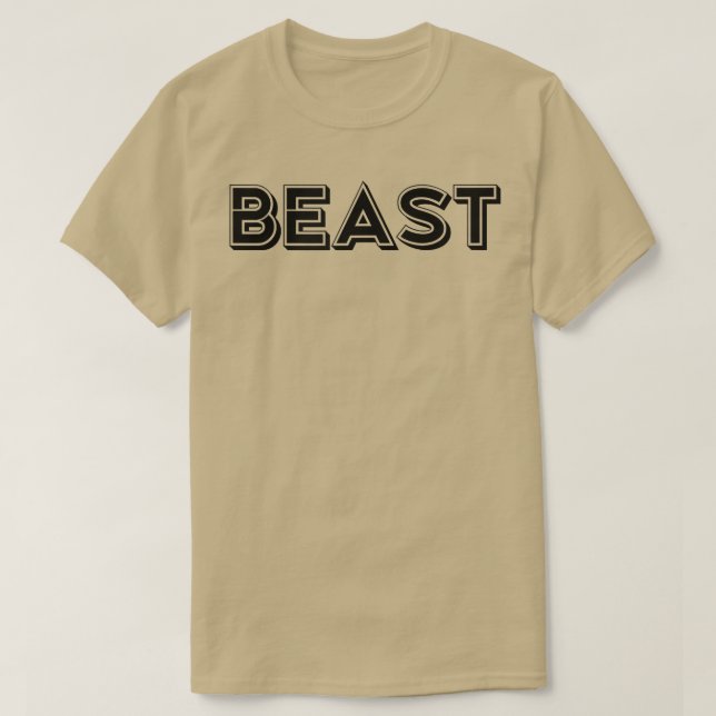 Camiseta Mens BEAST Gym Malhação Workout Bodybuilding Motiv (Frente do Design)