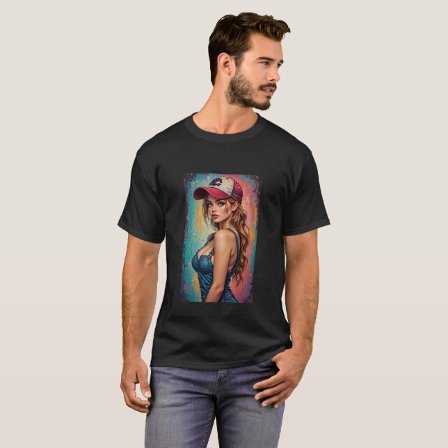 Camiseta Mens Beautiful Graphic Image of Wine, Women & Song (Frente Completa)