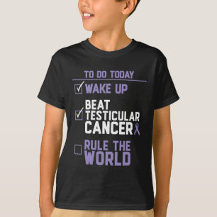 Camiseta Mens Bebem o Cancer Testicular governa o mundo