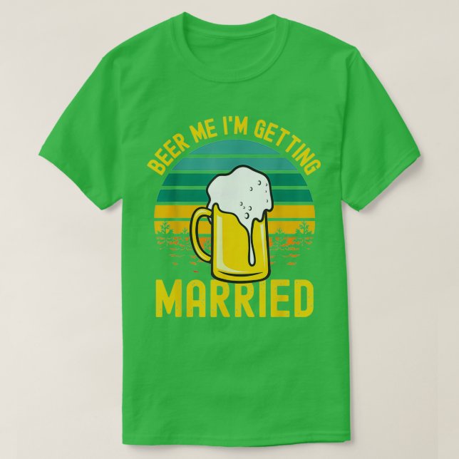 Camiseta Mens Beer Getting Married Funny Groom Bachelor Par (Frente do Design)