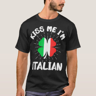 Camiseta Mens Beija-Me Im Italiano Dia de São Patrício 1