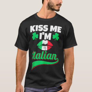 Camiseta Mens Beija-Me Im Italiano Dia de São Patrício 1
