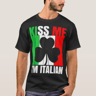 Camiseta Mens Beija-Me Im Italiano Dia de São Patrício 1
