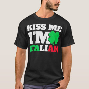 Camiseta Mens Beija-Me Im Italiano Dia de São Patrício 1