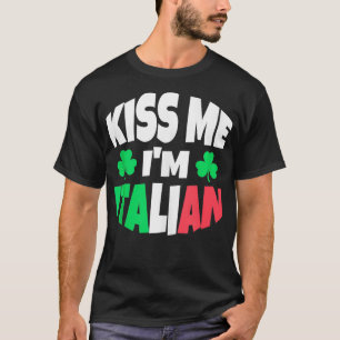 Camiseta Mens Beija-Me Im Italiano Dia de São Patrício 5