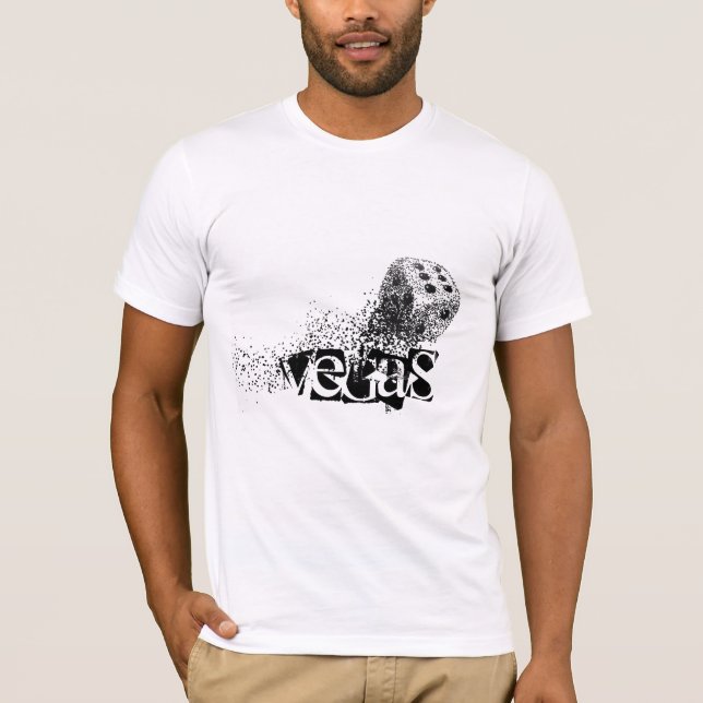Camiseta Mens Bella Canvas T-Shirt-Vegas Dice (Frente)
