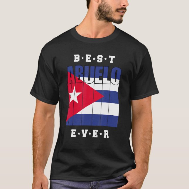 Camiseta Mens Best Abuelo Ever Cuban Fathers Day Cuba Flag  (Frente)