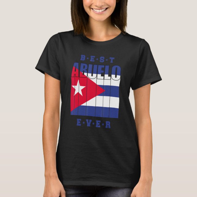 Camiseta Mens Best Abuelo Ever Cuban Fathers Day Cuba Flag  (Frente)