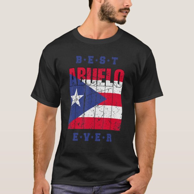 Camiseta Mens Best Abuelo Ever Puerto Rico Flag Retro Puert (Frente)