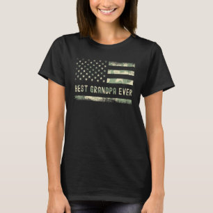 Camiseta Mens Best Avô Ever American Militar Camouflag
