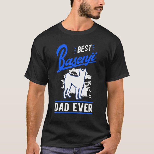 Camiseta Mens Best Basenji Dad Ever Congo Terrier Basenji (Frente)
