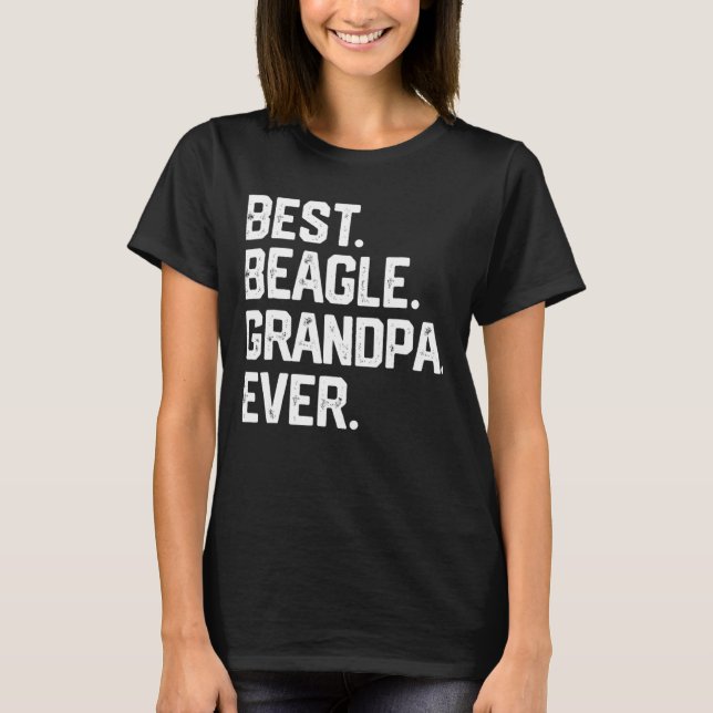 Camiseta Mens Best Beagle Grandpa Ever Dia de os pais Cão (Frente)