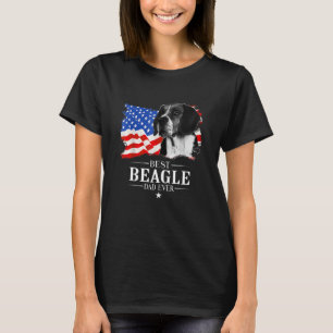 Camiseta Mens Best Beagle Pai Nunca Bandeira Americana Padr