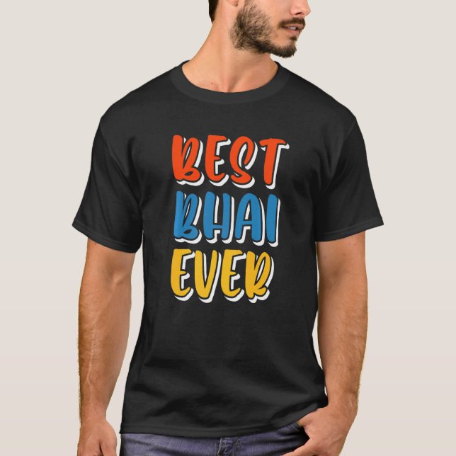 Camiseta Mens Best Bhai Ever Desi Punjabi Rakhi (Frente)