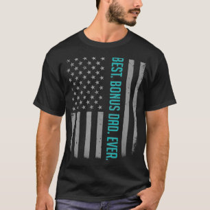 Camiseta Mens Best Bonus Pai Ever American Flag Gift For F