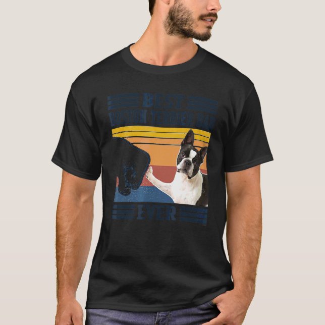 Camiseta Mens Best Boston Terrier Pai Nunca Cachorro D Pai (Frente)