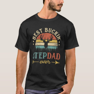 Camiseta Mens Best Buckdad Stepdad Alguma Vez Vintage Para