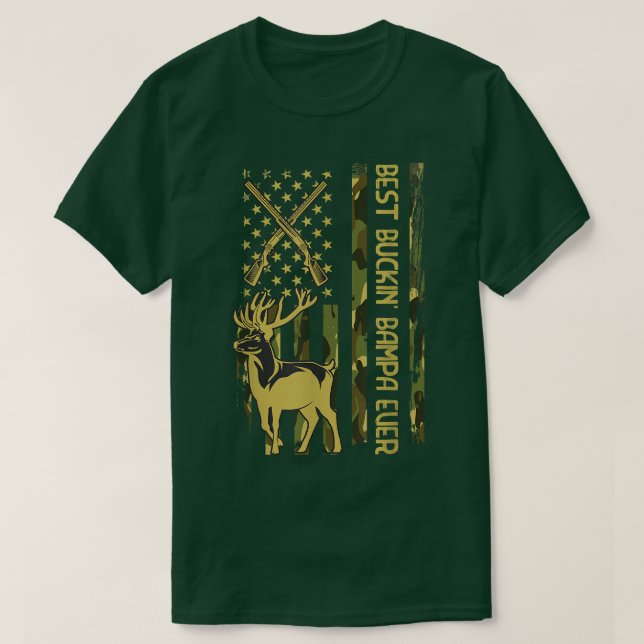 Camiseta Mens Best Buckin BAMPA Ever Deer Hunting Bucking C (Frente do Design)