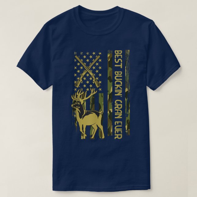 Camiseta Mens Best Buckin GRAN Ever Deer Hunting Ch (Frente do Design)