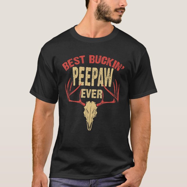 Camiseta Mens Best Buckin Peepaw Ever Deer Hunters (Frente)