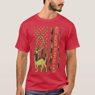 Camiseta Mens Best Buckin' POPPERS Ever Deer Hunting Buckin
