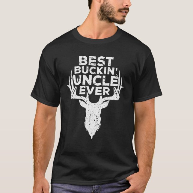 Camiseta Mens Best Buckin Tio Ever Caçadores Deer Presente (Frente)