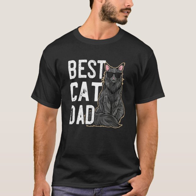 Camiseta Mens   Best Cat Dad Ever   for at   of Maine Coons (Frente)