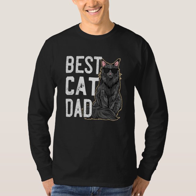 Camiseta Mens   Best Cat Dad Ever   for at   of Maine Coons (Frente)