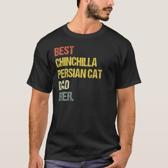 Camiseta Mens Best Chinchilla Persian Cat Dad (Frente)