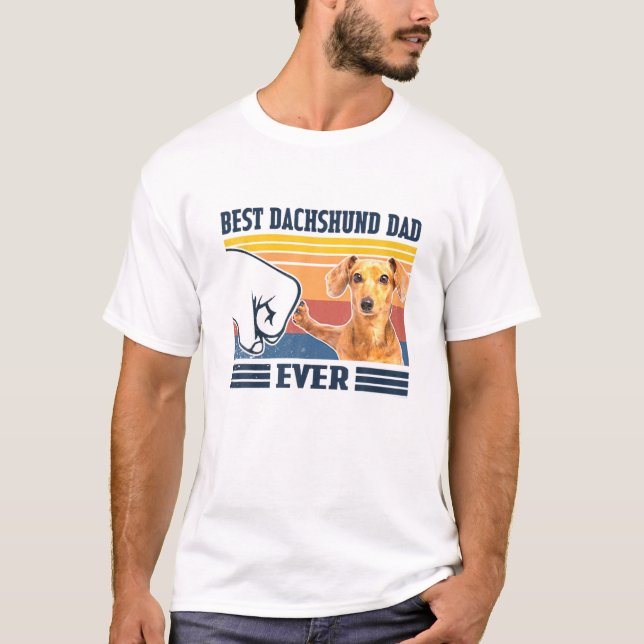 Camiseta Mens Best Dachshund Dad Ever Gift Funny Dog Lover (Frente)