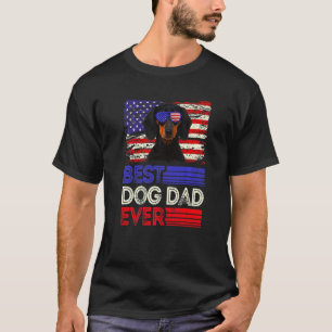 Camiseta Mens Best Dachshund Pai Ever American Flag Patriot