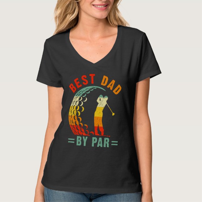 Camiseta Mens Best Dad By Par  Golf Daddy Fathers Day US Fl (Frente)