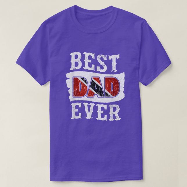 Camiseta Mens Best Dad Ever Fathers DayTrini Flag Trinidad  (Frente do Design)