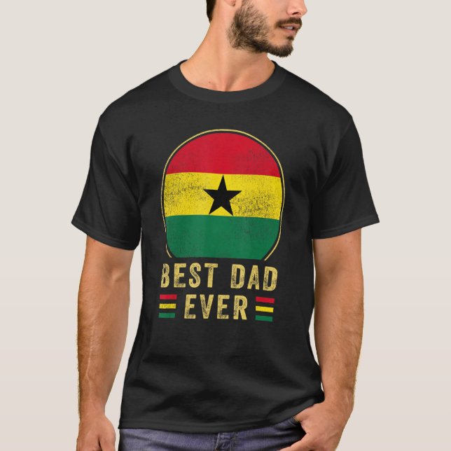 Camiseta Mens Best Dad Ever Ghanaian Father Country Ghana F (Frente)