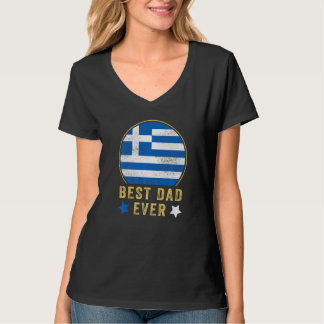 Camiseta Mens Best Dad Ever Greek Father Country Greece Fla